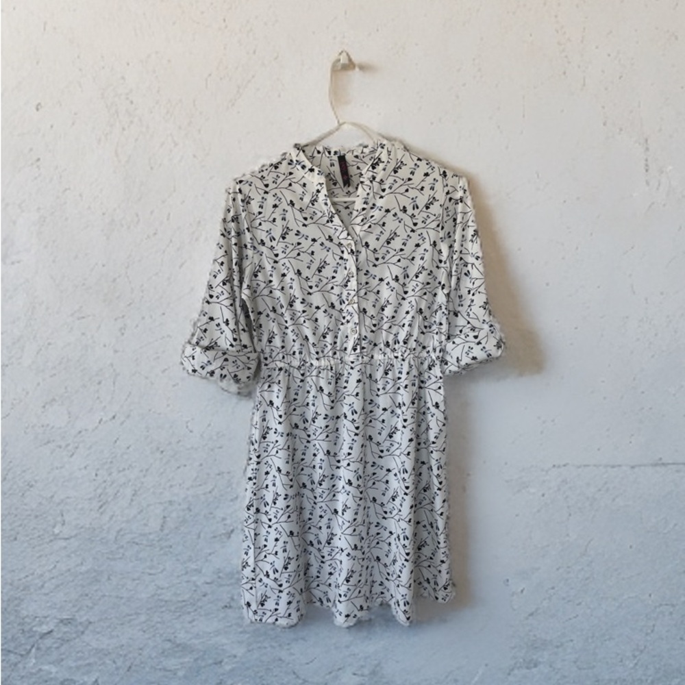 ⭐ Hey! Dragonfly Print Cuffed Half-Sleeve Dress - Picture 2 of 7